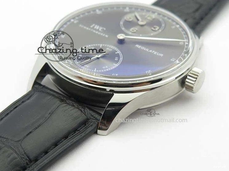 MIROTIME 0407 Portuguese IW544404 SS Gray Dial On Black Leather Strap A Practical 7259
